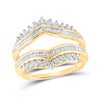 14k Yellow Gold Womens Round Diamond Wedding Wrap Ring Guard Enhancer 3/4 Cttw