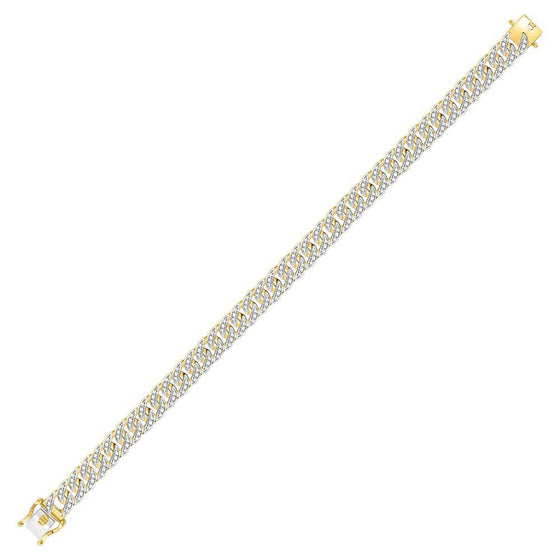 10k Yellow Gold Mens Round Diamond Cuban Link Bracelet 1-3/4 Cttw