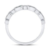 10k White Gold Womens Round Emerald Diamond Stackable Band Ring 1/4 Cttw