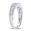 14k White Gold Womens Round Diamond Anniversary Band Ring 1/2 Cttw