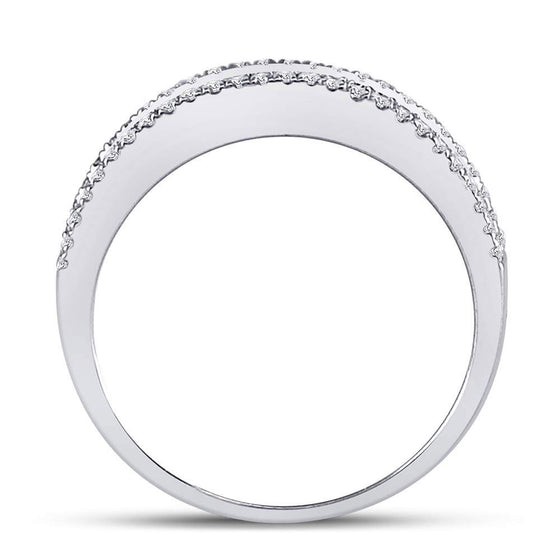 14k White Gold Womens Round Diamond Anniversary Band Ring 1/2 Cttw