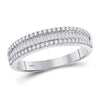 14k White Gold Womens Round Diamond Anniversary Band Ring 1/2 Cttw