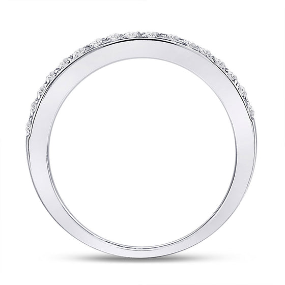 10k White Gold Womens Round Diamond Single Row Band Ring 1/4 Cttw