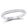 10k White Gold Womens Round Diamond Single Row Band Ring 1/4 Cttw