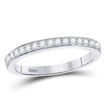  10k White Gold Womens Round Diamond Single Row Band Ring 1/4 Cttw