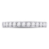 10k White Gold Womens Round Diamond Single Row Fashion Band Ring 1/2 Cttw