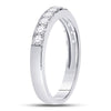 10k White Gold Womens Round Diamond Single Row Fashion Band Ring 1/2 Cttw