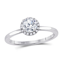  14k White Gold Round Diamond Solitaire Bridal Wedding Engagement Ring 7/8 Cttw