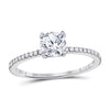 14k White Gold Round Diamond Solitaire Bridal Wedding Engagement Ring 1 Cttw