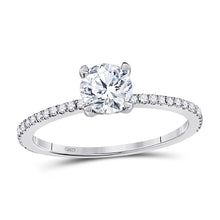  14k White Gold Round Diamond Solitaire Bridal Wedding Engagement Ring 1 Cttw