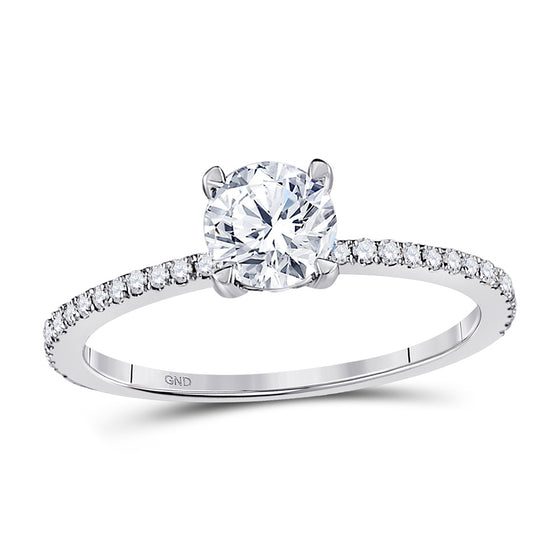 14k White Gold Round Diamond Solitaire Bridal Wedding Engagement Ring 1 Cttw