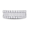 14k White Gold Womens Baguette Diamond Anniversary Ring 2 Cttw