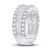 14k White Gold Womens Baguette Diamond Anniversary Ring 2 Cttw