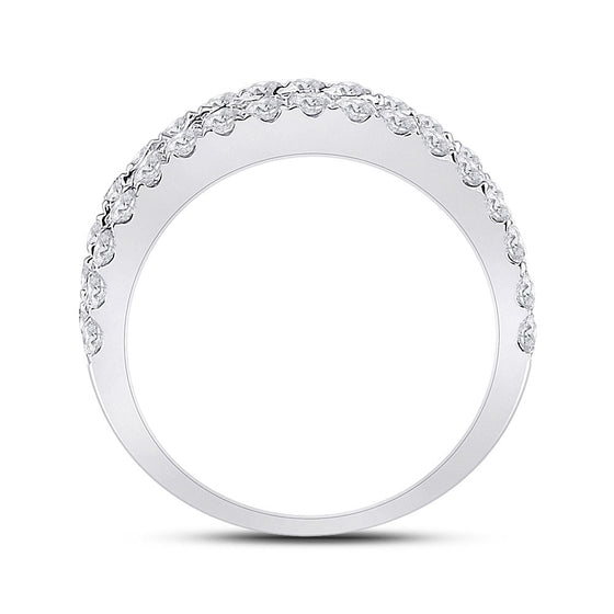 14k White Gold Womens Baguette Diamond Anniversary Ring 2 Cttw