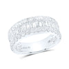 14k White Gold Womens Baguette Diamond Anniversary Ring 2 Cttw