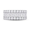 14k White Gold Womens Baguette Diamond Anniversary Ring 3 Cttw
