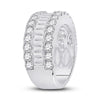 14k White Gold Womens Baguette Diamond Anniversary Ring 3 Cttw