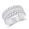 14k White Gold Womens Baguette Diamond Anniversary Ring 3 Cttw