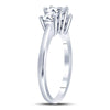 14k White Gold Princess Diamond 3-stone Bridal Wedding Engagement Ring 1 Cttw