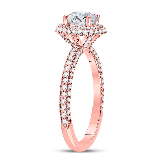14k Rose Gold Round Diamond Solitaire Bridal Wedding Engagement Ring 1-5/8 Cttw