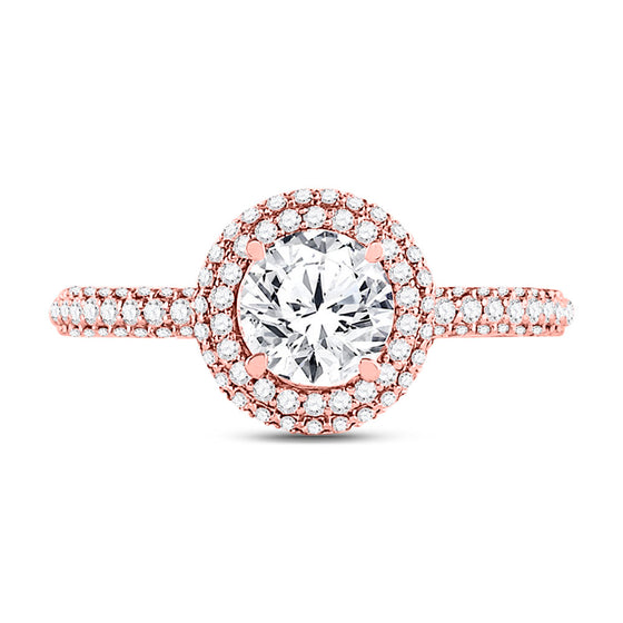 14k Rose Gold Round Diamond Solitaire Bridal Wedding Engagement Ring 1-5/8 Cttw