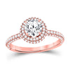 14k Rose Gold Round Diamond Solitaire Bridal Wedding Engagement Ring 1-5/8 Cttw