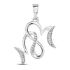 10k White Gold Womens Round Diamond Mom Pendant 1/10 Cttw
