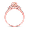 14k Rose Gold Womens Oval Morganite Solitaire Ring 1-3/8 Cttw