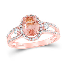  14k Rose Gold Womens Oval Morganite Solitaire Ring 1-3/8 Cttw