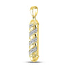 10k Yellow Gold Mens Round Diamond Barber Pole Charm Pendant 1/8 Cttw