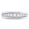 14k White Gold Mens Round Diamond Single Row Band Ring 1/2 Cttw
