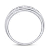 14k White Gold Mens Round Diamond Single Row Band Ring 1/2 Cttw