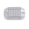 10k White Gold Mens Round Diamond Cluster Ring 1-1/4 Cttw