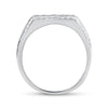 10k White Gold Mens Round Diamond Cluster Ring 1-1/4 Cttw