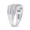 10k White Gold Mens Round Diamond Cluster Ring 1-1/4 Cttw