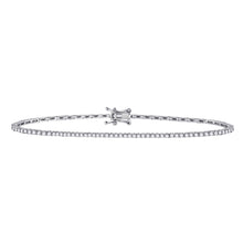  14k White Gold Womens Round Diamond Single Row Tennis Bracelet 1 Cttw