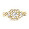 14k Yellow Gold Round Diamond 3-stone Twist Bridal Wedding Engagement Ring 1 Cttw