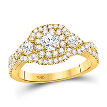  14k Yellow Gold Round Diamond 3-stone Twist Bridal Wedding Engagement Ring 1 Cttw