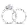 14k White Gold Marquise Diamond Halo Bridal Wedding Ring Band Set 1-7/8 Cttw