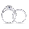 14k White Gold Round Diamond Bridal Wedding Ring Band Set 1 Cttw