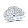 14k White Gold Round Diamond Bridal Wedding Ring Band Set 1 Cttw