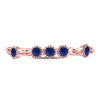 10k Rose Gold Womens Round Blue Sapphire Dot Stackable Band Ring 1/5 Cttw