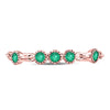 10k Rose Gold Womens Round Emerald Dot Stackable Band Ring 1/20 Cttw