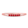 10k Rose Gold Womens Round Ruby Beaded Stackable Band Ring 1/20 Cttw