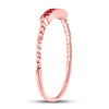 10k Rose Gold Womens Round Ruby Beaded Stackable Band Ring 1/20 Cttw