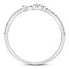 10k White Gold Womens Round Diamond Spade Stackable Band Ring 1/6 Cttw