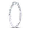 10k White Gold Womens Round Diamond Spade Stackable Band Ring 1/6 Cttw