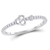 10k White Gold Womens Round Diamond Spade Stackable Band Ring 1/6 Cttw
