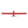 10k Rose Gold Womens Round Ruby Cross Stackable Band Ring 1/6 Cttw