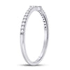 10k White Gold Womens Round Diamond Cross Stackable Band Ring 1/6 Cttw
